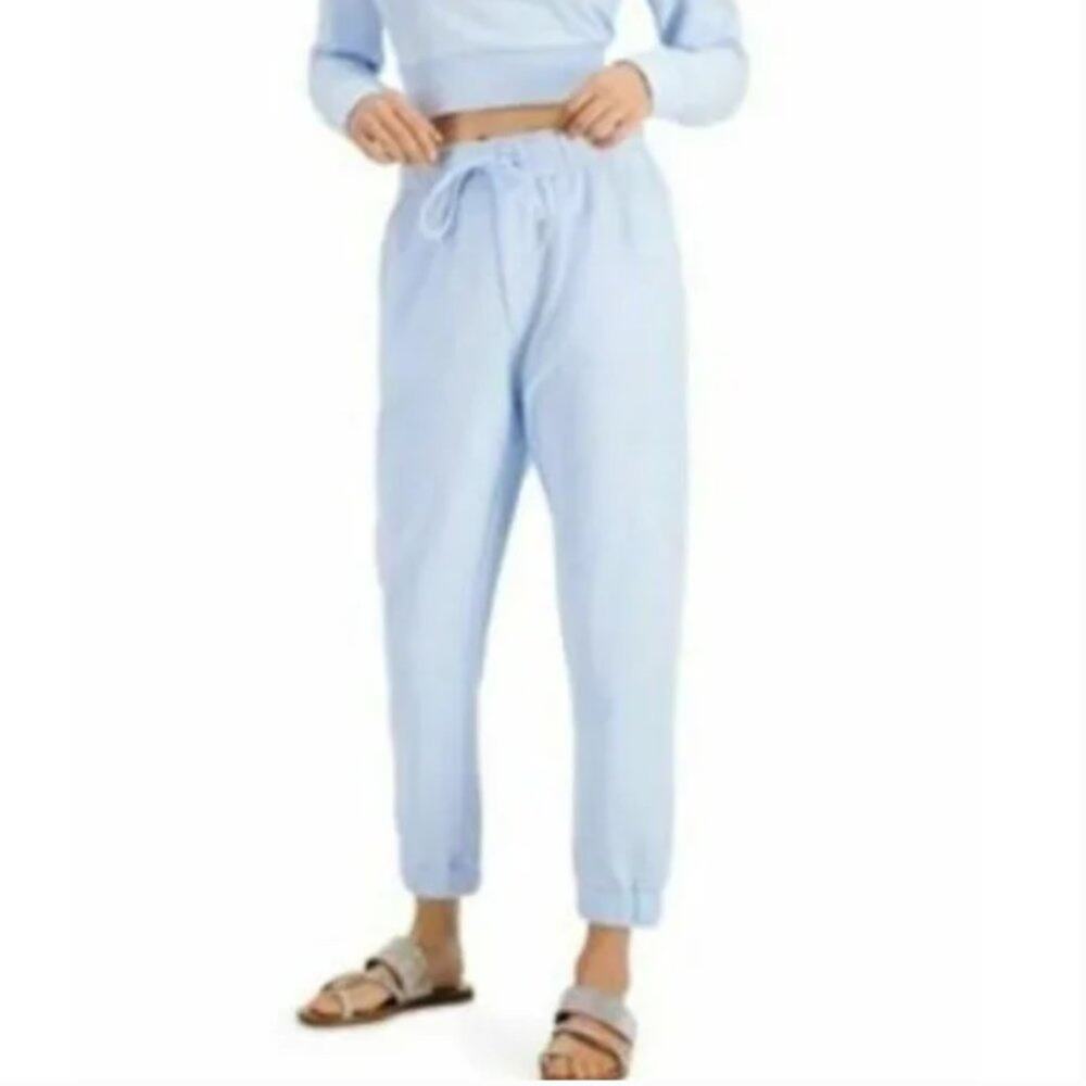 INC International Concepts High Rise Metallic Knit Joggers